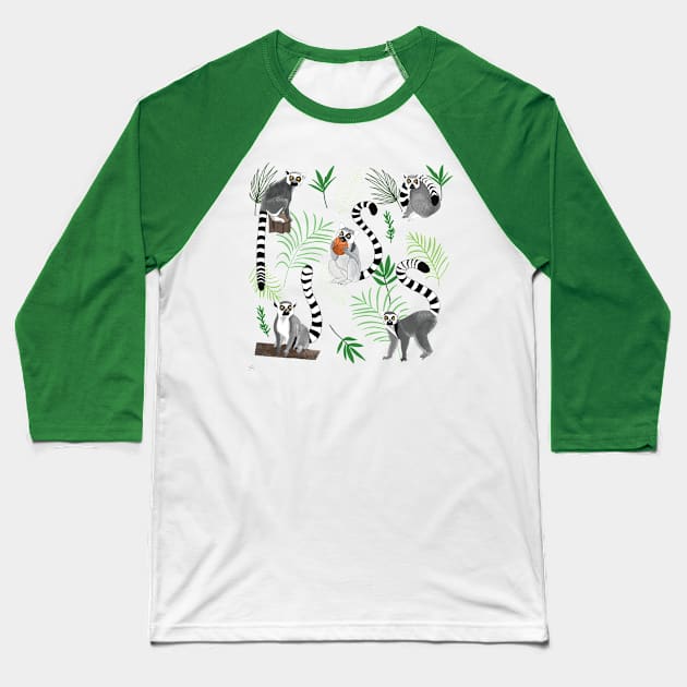 Lemurs Baseball T-Shirt by Chaka